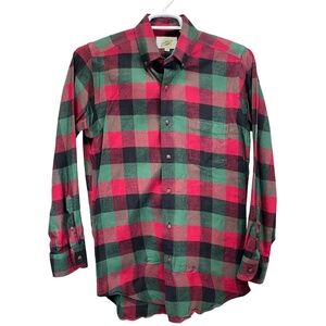 Vintage Field Gear Mens Multicolor Plaid Cotton‎ Button Up Polo Shirt Small